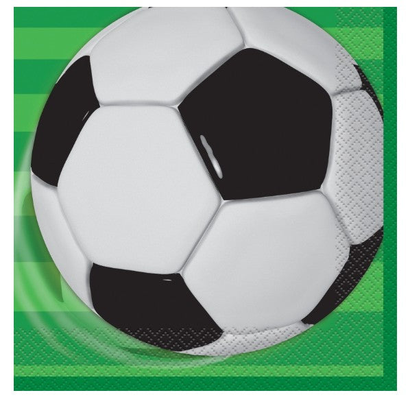 Servietten 3D Soccer, Fussball Party, 16er Pack