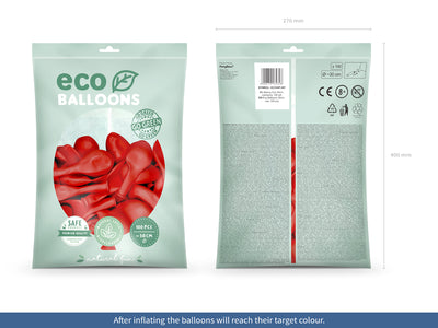 Luftballons pastell rot, Eco, 30 cm, 10er Pack