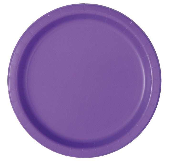 Party plate, plain purple, pack of 16, 22 cm