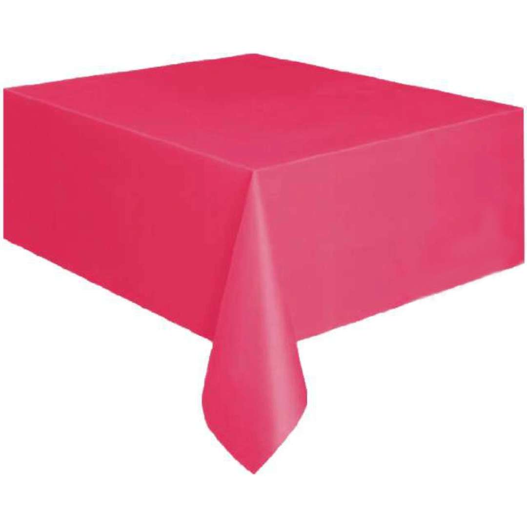Tischdecke, unifarben pink, 1.37 x 2.74 m, Folie, abwaschbar