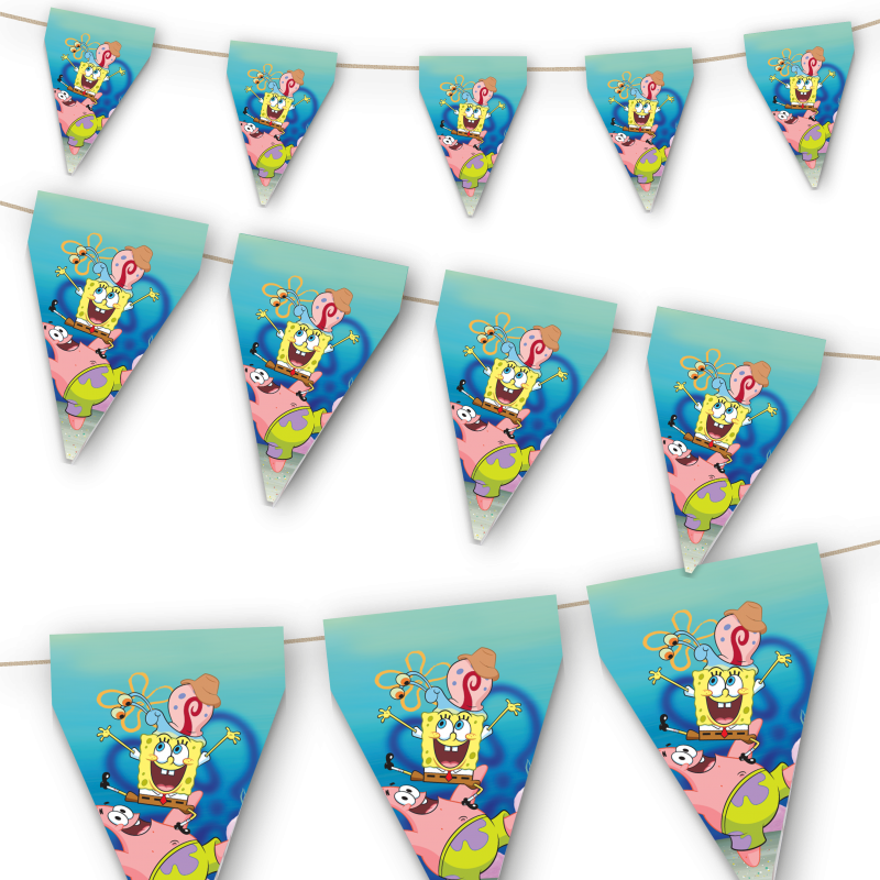 Sponge-Bob-Wimpelkette-Kindergeburtstag-Party-Deko