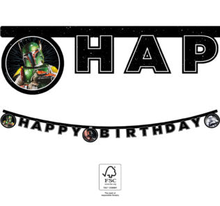 Buchstabenkette Happy Birthdday Star Wars Galaxy, 2m