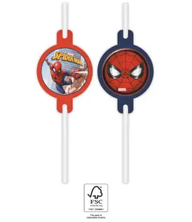Trinkhalme Spiderman Crime Fighter, 4er Pack
