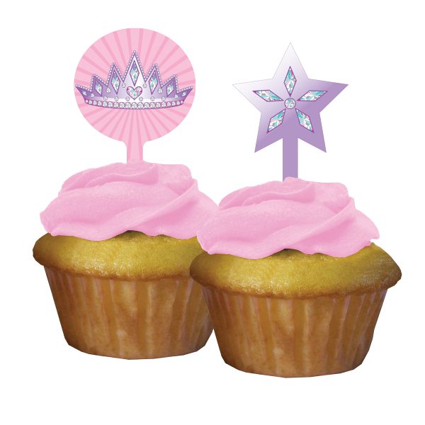 Prinzessinnen Muffin Picker, rosa, 12er Pack