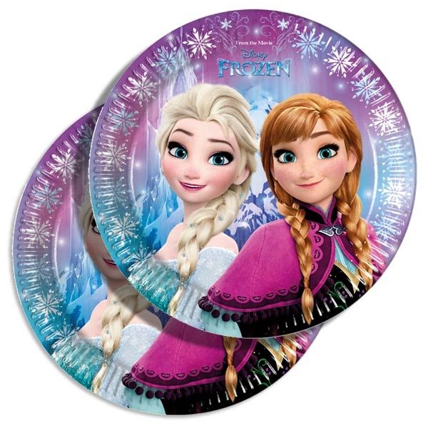 Party Teller Frozen, Northern Lights, 8er, 22.5cm, Party Deko Motto-Party am Kindergeburtstag, Geburtstag