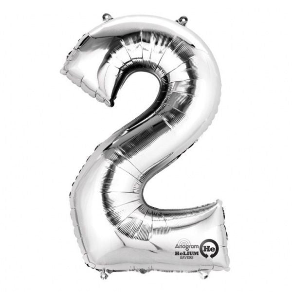 Folienballon Zahl 1-9 & 0, XXL, 86 cm, versch. Farben