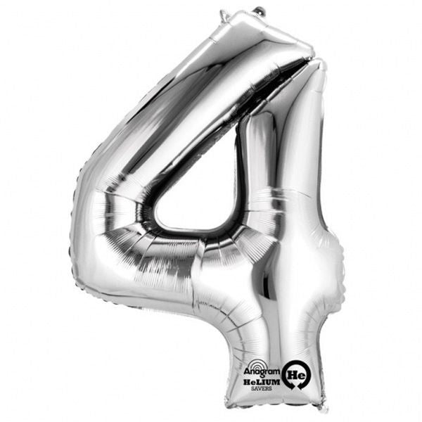 Folienballon Zahl 1-9 & 0, XXL, 86 cm, versch. Farben