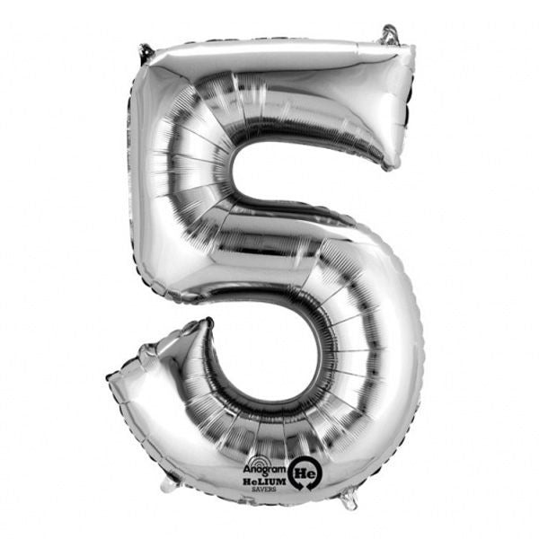 Folienballon Zahl 1-9 & 0, XXL, 86 cm, versch. Farben