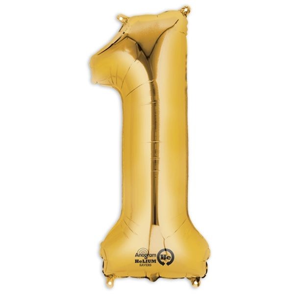 Folienballon Zahl 1-9 & 0, XXL, 86 cm, versch. Farben