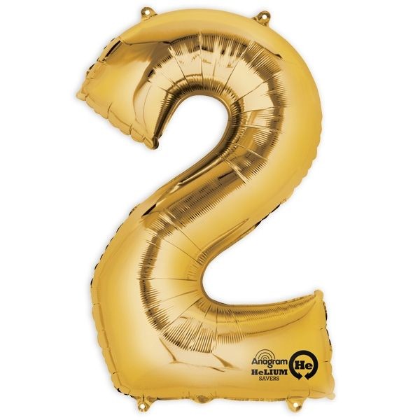 Folienballon Zahl 1-9 & 0, XXL, 86 cm, versch. Farben