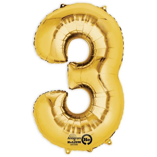 Folienballon Zahl 1-9 & 0, XXL, 86 cm, versch. Farben