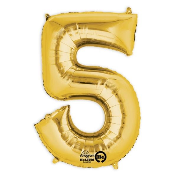 Folienballon Zahl 1-9 & 0, XXL, 86 cm, versch. Farben