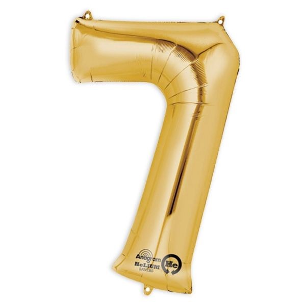 Folienballon Zahl 1-9 & 0, XXL, 86 cm, versch. Farben