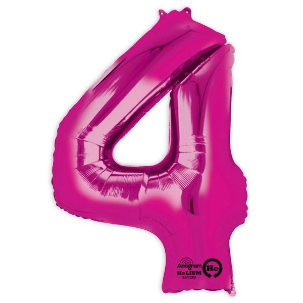 Folienballon Zahl 1-9 & 0, XXL, 86 cm, versch. Farben