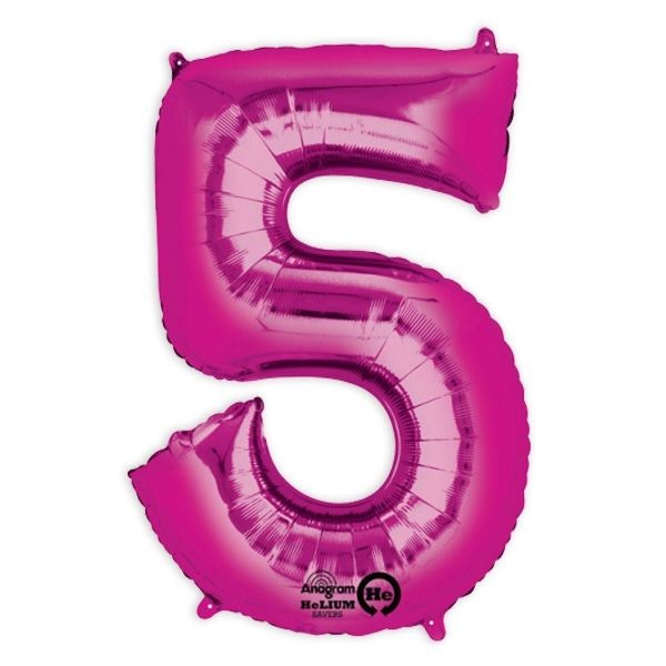 Folienballon Zahl 1-9 & 0, XXL, 86 cm, versch. Farben