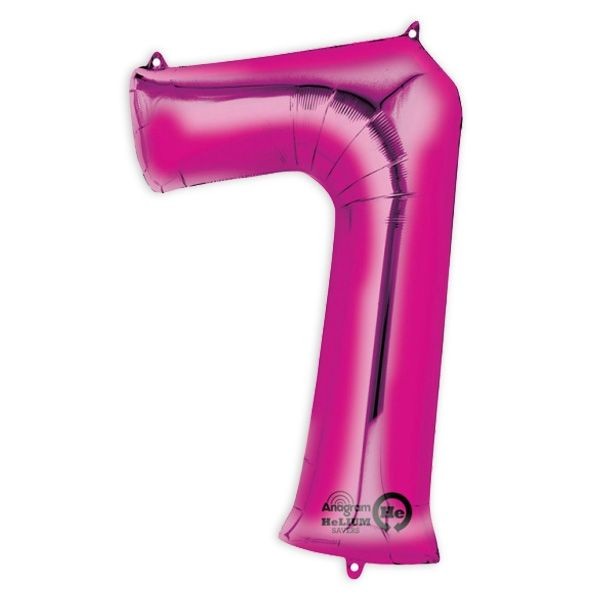 Folienballon Zahl 1-9 & 0, XXL, 86 cm, versch. Farben