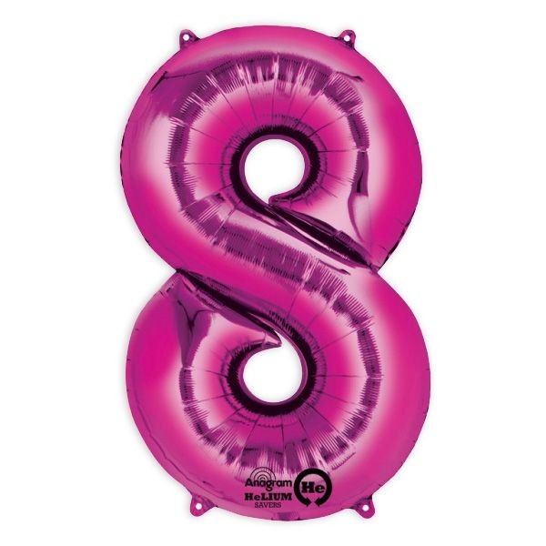 Folienballon Zahl 1-9 & 0, XXL, 86 cm, versch. Farben