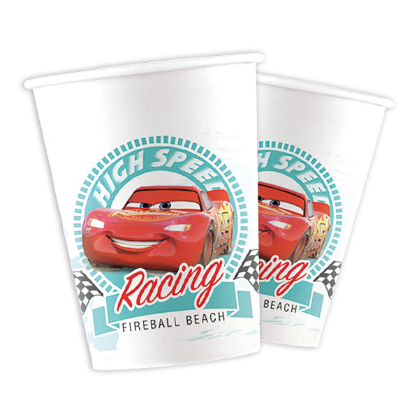 Cars High Speed, Party Becher, 8er Pack, kompostierbar