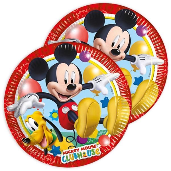 Mickey Maus Wunderhaus Kuchen Teller, Disney Jr., 8er Pack, 20 cm