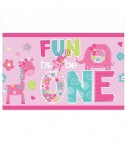 Tischdecke, 1. Geburtstag One Wild Girl, 1,37x2,59m, abwaschbar