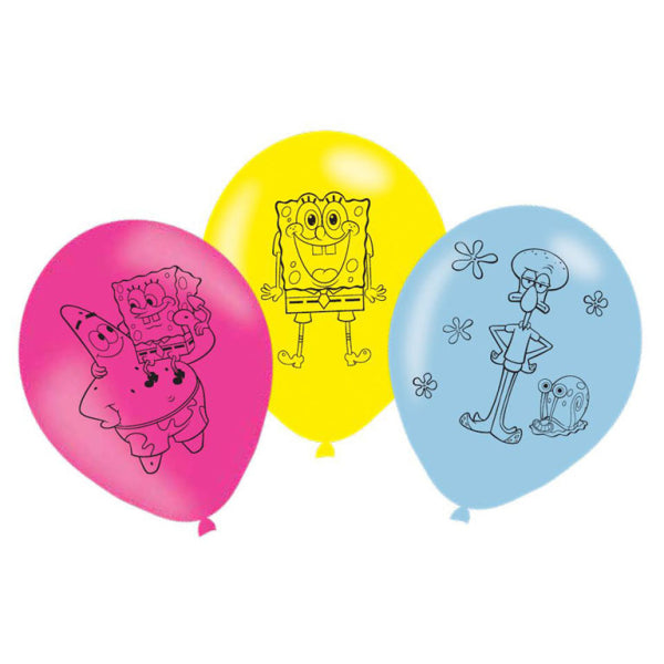 Spongebob Luftballons, 6er Pack, 28cm