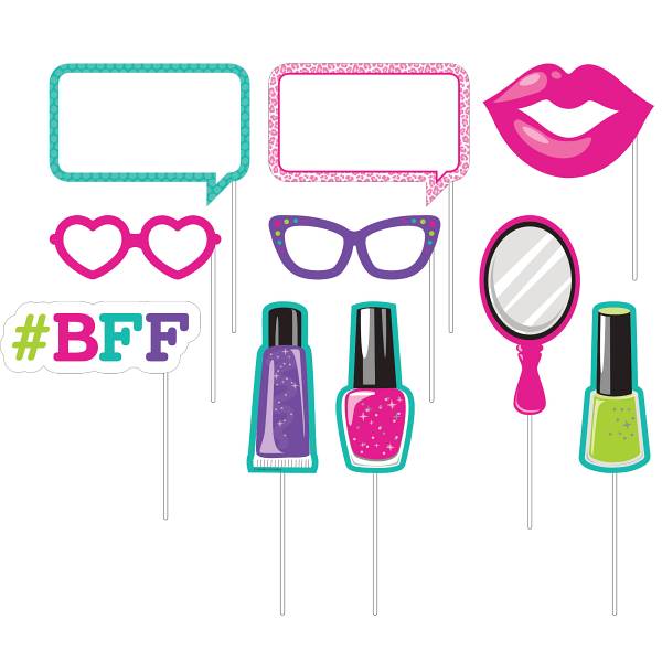 Fotobooth Accessoires Girlie / Beauty Party, 10-tlg.