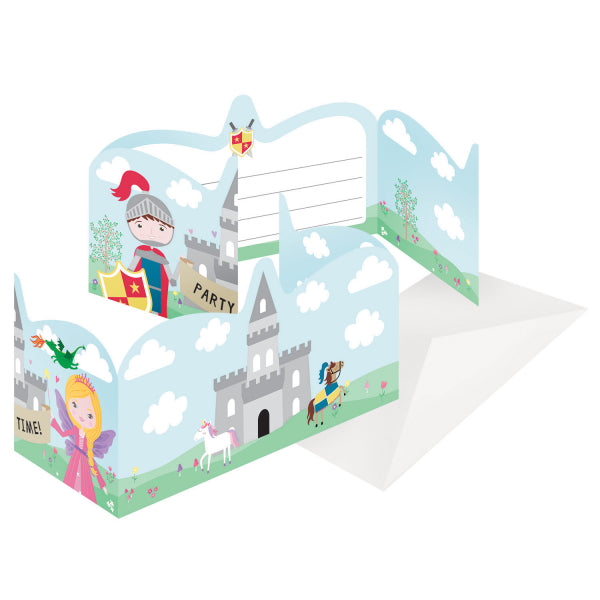 4023176-9909857-Einladung Ritter und Prinzessinnen , 8er Pack inkl. Umschläge Kindergeburtstag
