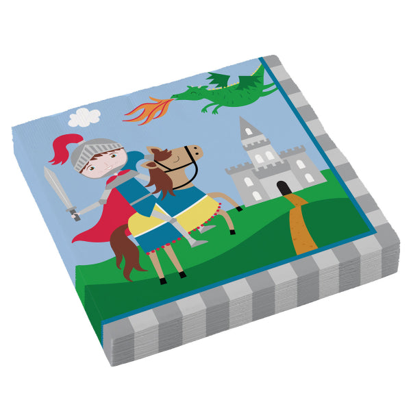 4023190-9909866-Servietten Ritter, 20er Pack, Partydeko