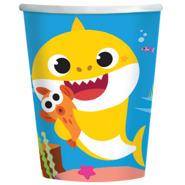 Baby Shark Party Becher, 8er Pack, Papier