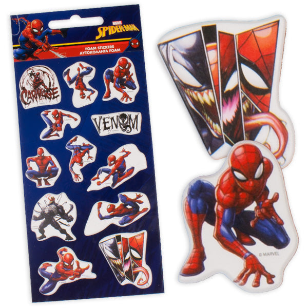 Spiderman Schaumstoff Stickerbogen mit 12 Stickern