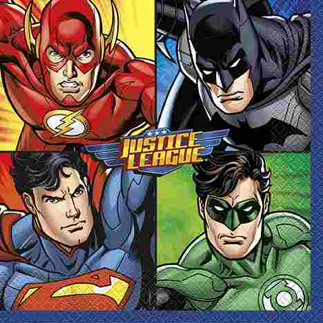 Justice League Party Servietten, 16er Pack, 33 x 33cm