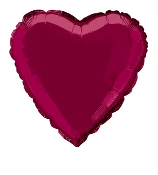 Folienballon, weinrotes Herz, 45 cm
