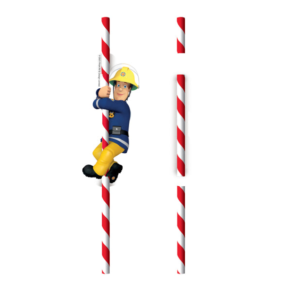 Feuerwehrmann Sam Trinkhalme, 8er Pack, Papier
