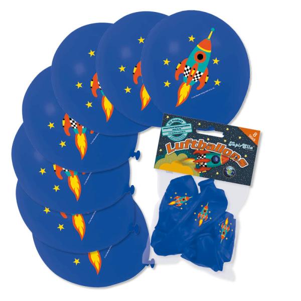 Luftballons Raketen, Weltall Party, 8er Pack, 29cm