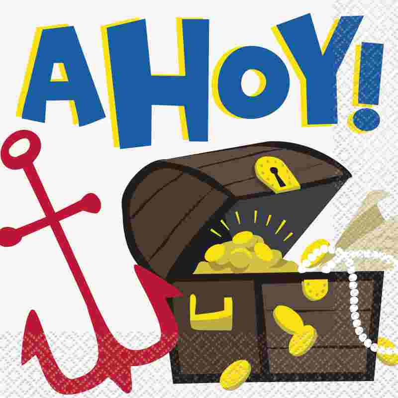 Servietten Ahoi Piraten, 16er Pack, 33x33 cm