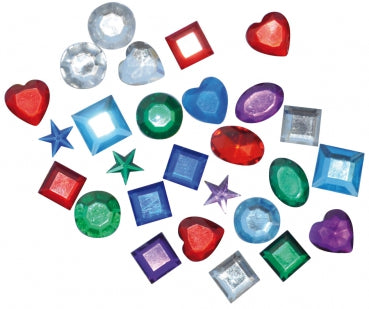 Stickers: Kristallsteine / Schmucksteine aus Acryl, 3D, selbstklebend, versch. Varianten kinderparties-shop