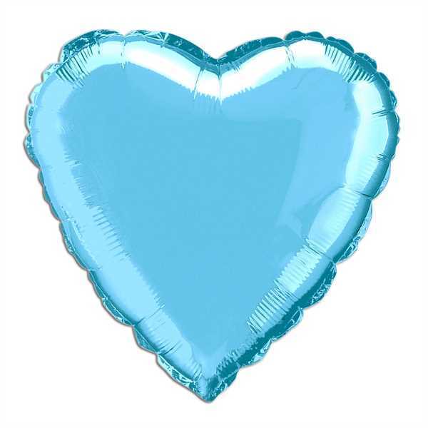 Folienballon, hellblaues Herz, 35 cm