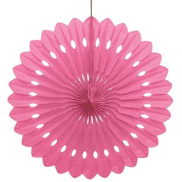 Fächerblume inkl. Schnur & Pad, rosa, 40cm, Party Deko Motto-Party am Kindergeburtstag, Geburtstag