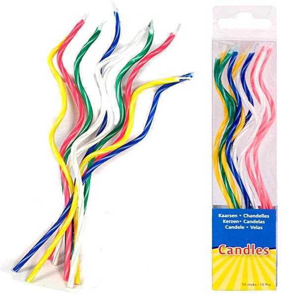 Kerzen-Twist, 10er Pack, bunt, 15 cm x 3 mm