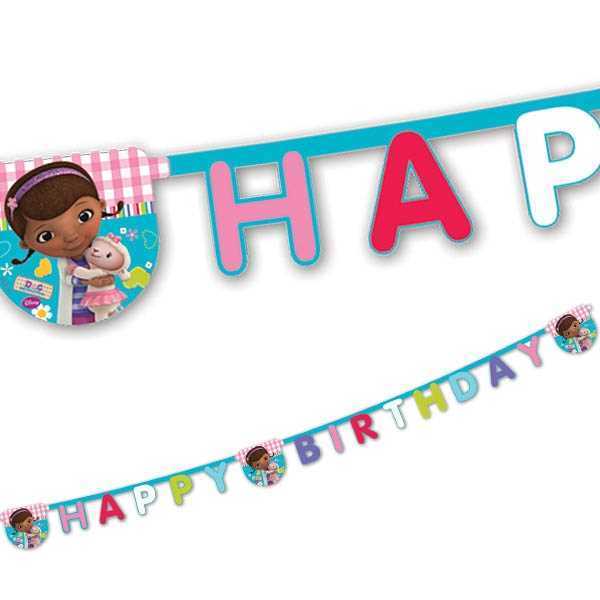 Buchstabenkette Happy Birthday, Doc McStuffins, Papier, 2,2m