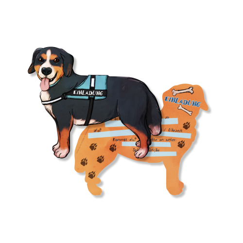 Einladung Hund, Bauernhof, 6er Pack