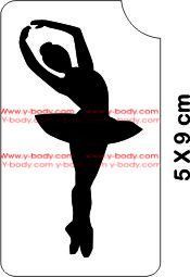 Glitzertattoos, Schablone, Ballerina