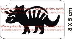 Glitzertattoos, Schablone, Dinosaurier Triceratops