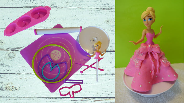 Prinzessinnen Kuchen Backform zur Miete inkl. 2 versch Puppen