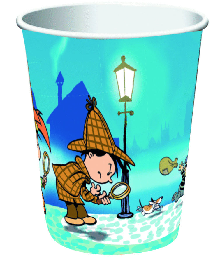 Party Becher, Detektiv Flo, 8 Stk. 256ml, Party Deko Motto-Party am Kindergeburtstag, Geburtstag