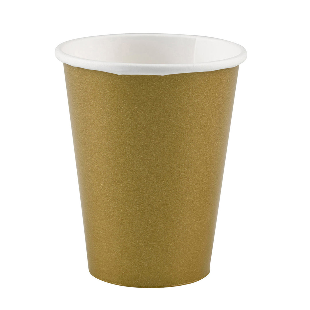 Partybecher, unifarben gold, Pappe, 8er / 20er Pack, Party Deko Motto-Party am Kindergeburtstag, Geburtstag