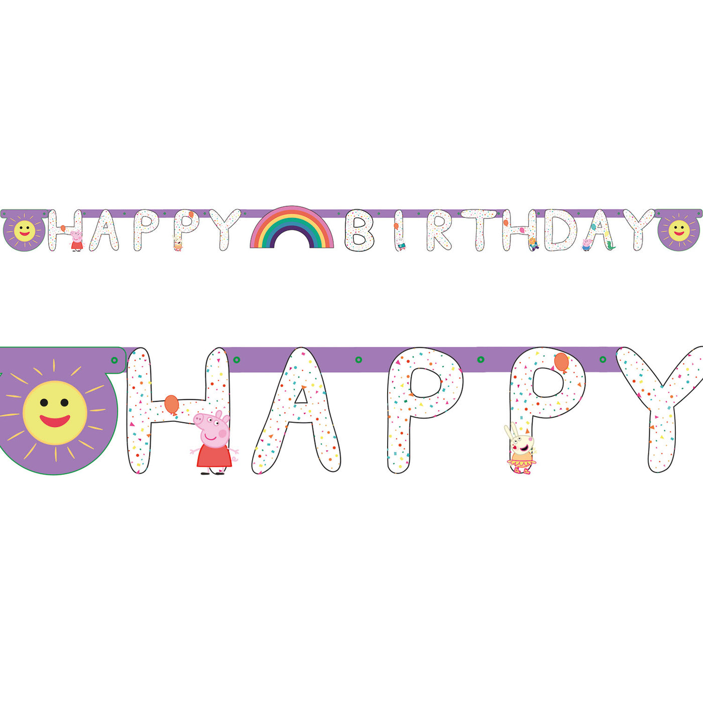 Buchstabenkette Happy Birthday, Peppa Pig, NEU, 2m, Party Deko Motto-Party am Kindergeburtstag, Geburtstag
