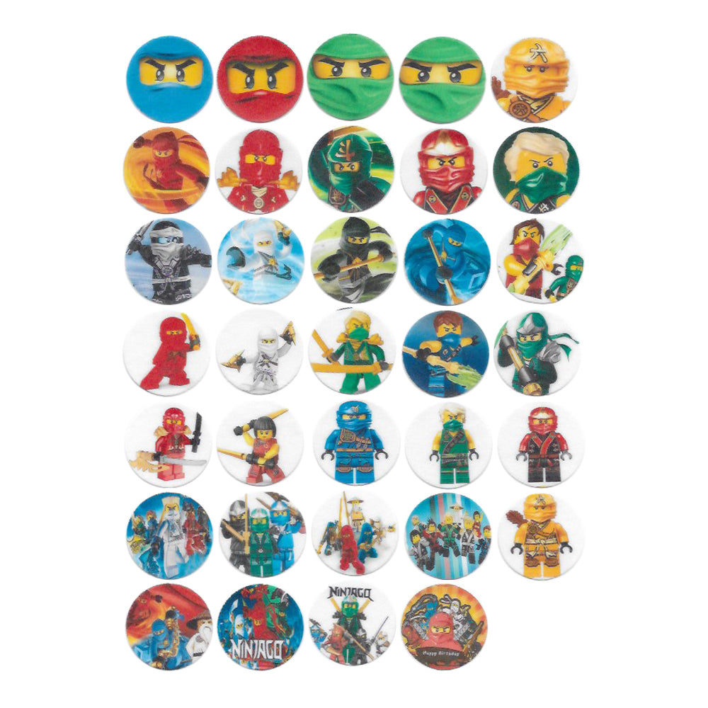 Muffin Deko, Lego Ninjago, 30 Stk, Esspapier kinderparties-shop