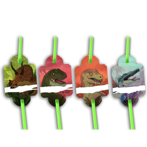 Trinkhalme, Dinosaurier, 8 Stück