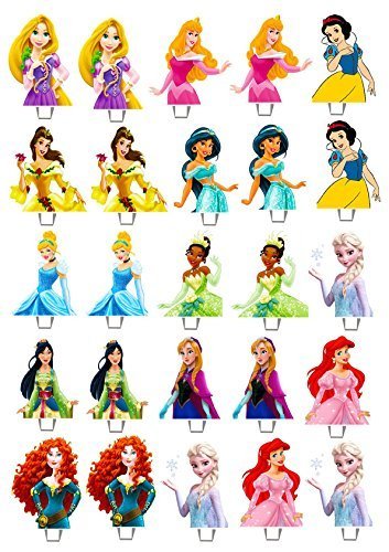 Muffin Deko, Disney Princess, 25 Stk, Esspapier, Geburtstagskuchen, Muffins, Kindergeburtstag, Motto-Party